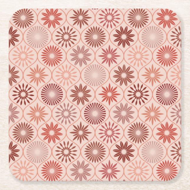 Ogee Boho-blommor Underlägg Papper Kvadrat (Framsidan)