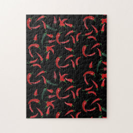 Ogenomförbar puzzel Red | Black Chili Pepper Mönst Pussel