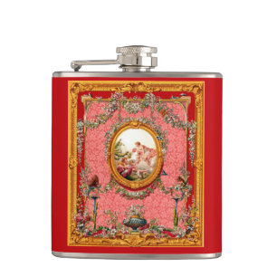 Ogenomskinlig baroque-skrift från 1800-talet lyckl fickplunta