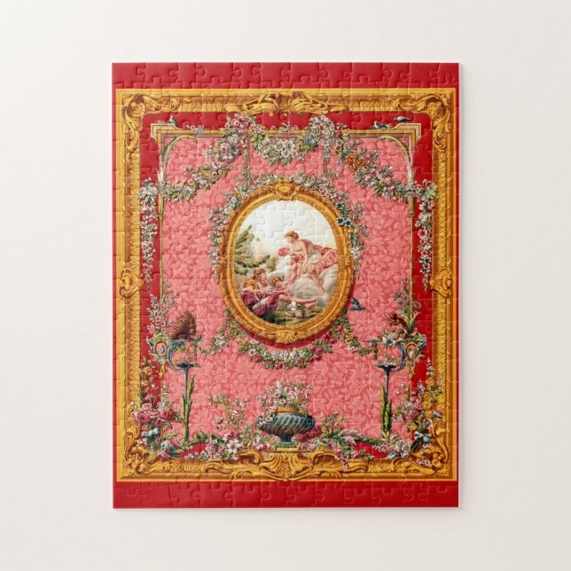 Ogenomskinlig baroque-skrift från 1800-talet lyckl pussel (Vertikal)