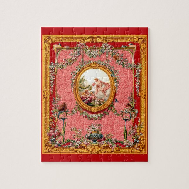 Ogenomskinlig baroque-skrift från 1800-talet lyckl pussel (Vertikal)