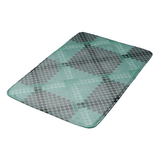 Ogenomskinlig cirkel och grönt eller bollar, som b badrumsmatta (Vinklad)