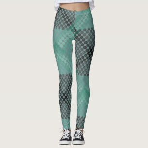Ogenomskinlig cirkel och grönt eller bollar, som b leggings