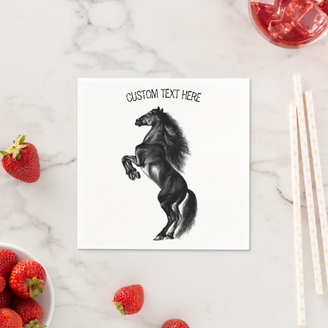 Ogenomskinlig svart Vild - Teckning - lägg till di Pappersservett (Insitu)