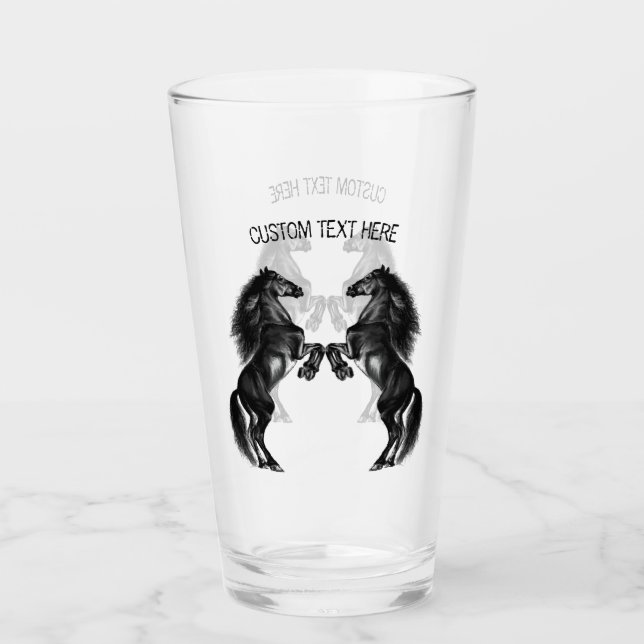 Ogenomskinliga svarta Vilder - lägg till text/Färg Glaskopp (Framsida)