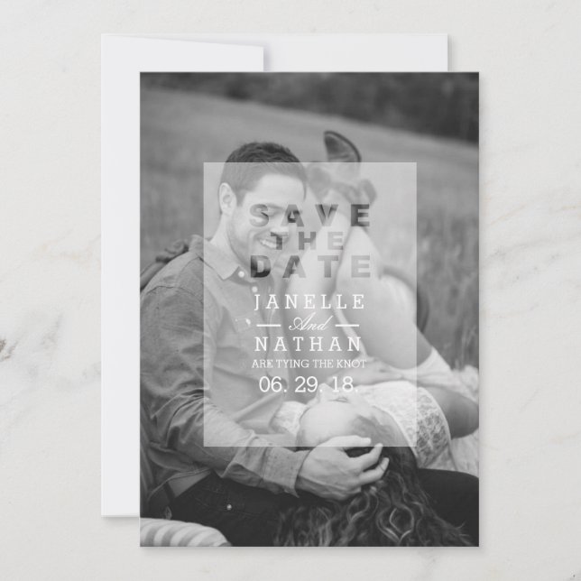 Ogenomskinligt fotoöverlägg | Spara datumfoto Datumet (Framsida)