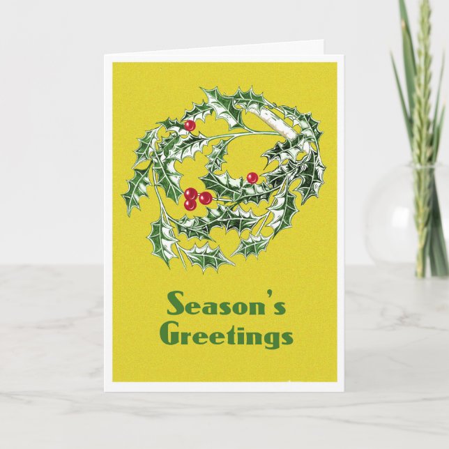 Ogenomtänkt julkort med Holly Kort (Framsida)