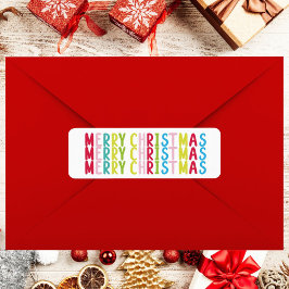 Ogenomtänkt vit God jul-upprepning av textdesign Returadress Etikett