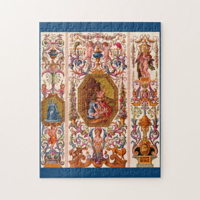 Ogenomträngande Baroque-utskrift från 1700-talet Pussel (Vertikal)