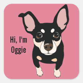 Oggie Min Pin Miniature Pinscher Sticker Fyrkantigt Klistermärke