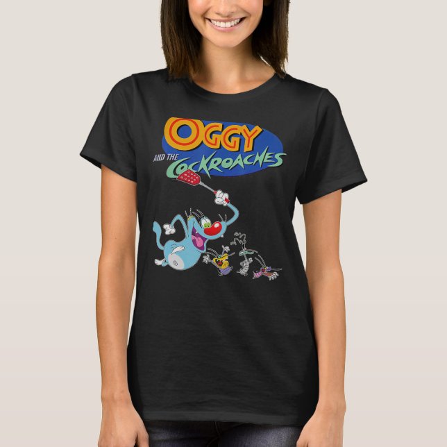 Oggys och cockroacher t shirt (Framsida)