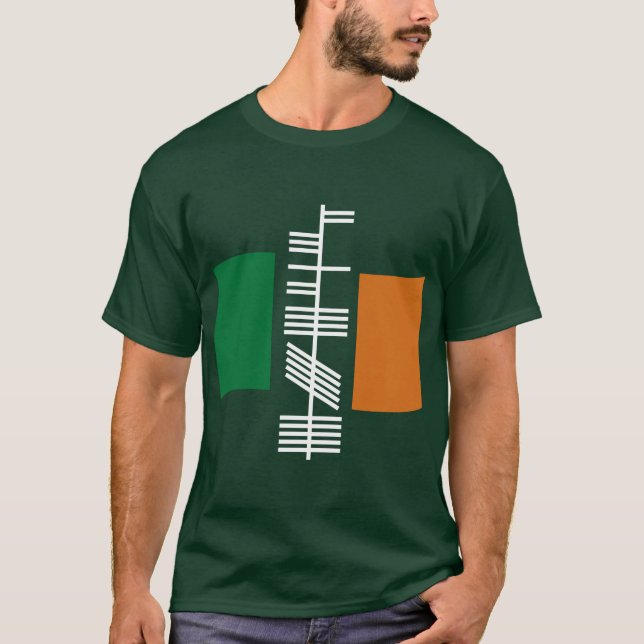 Ogham text "Ireland" shirt T Shirt (Framsida)