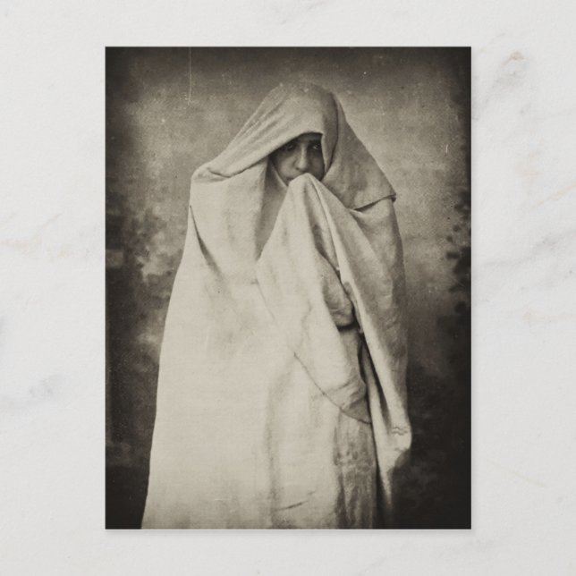 Ogift kvinna i Tangier, Marocko, 1898 Vykort (Framsida)