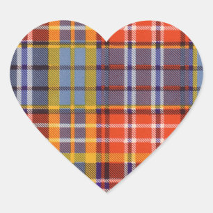 Ogilvie klan Play Scottish tartan Hjärtformat Klistermärke
