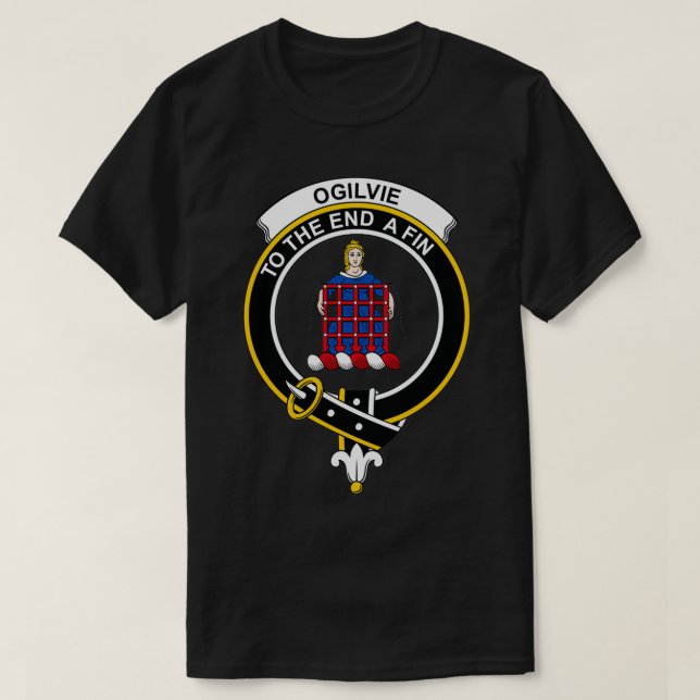 Ogilvie Ogilvy Vapensköld Tartan Klan Scottish Kla T Shirt (Design framsida)