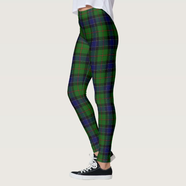 Ogilvie tartan blue grönt plaid leggings (Vänster)