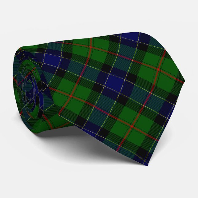 Ogilvie tartan blue grönt plaid slips (Rullad)