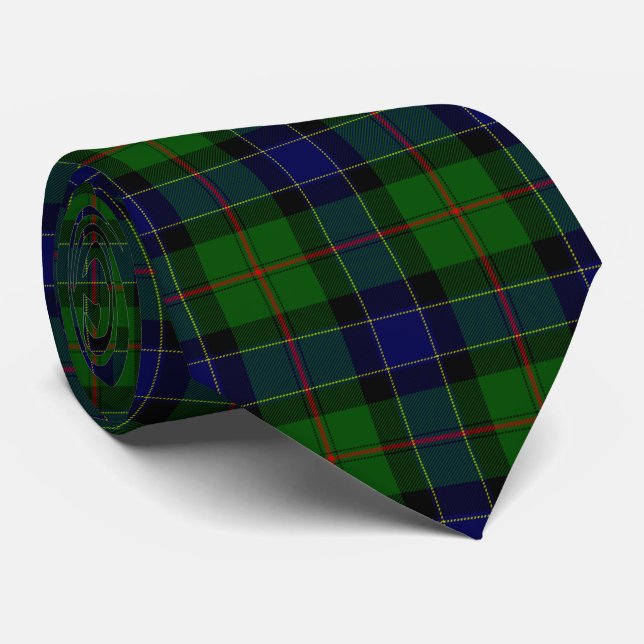 Ogilvie tartan blue grönt plaid slips (Rullad)
