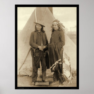 Oglala chefer rött moln & amerikanhäst SD 1891 Poster