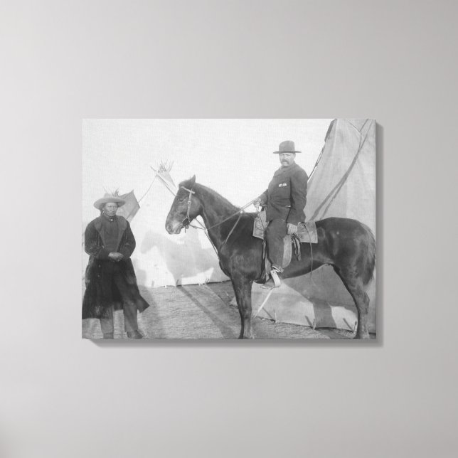 Oglala Chief "Rocky Bear" med White Canvastryck (Framsida)