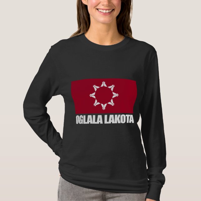 Oglala Lakota Flagga Apparel T-shirt (Framsida)