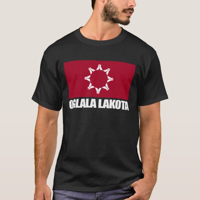 Oglala Lakota Flagga Apparel T Shirt (Framsida)
