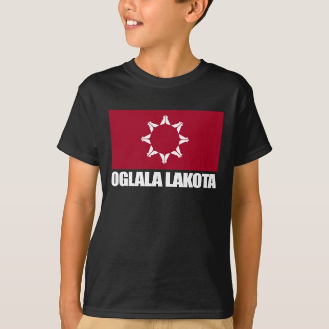 Oglala Lakota Flagga Apparel Tee (Framsida)