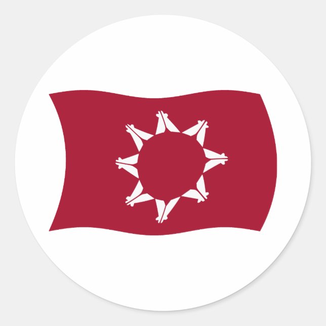 Oglala Lakota Flagga Klistermärke (Framsida)