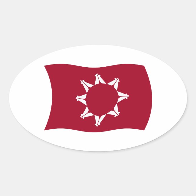 Oglala Lakota Flagga Klistermärke (Framsida)