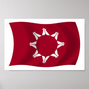 Oglala Lakota Flagga Poster Skriv ut