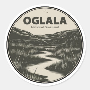 Oglala National Grassland Nebraska Stream Runt Klistermärke