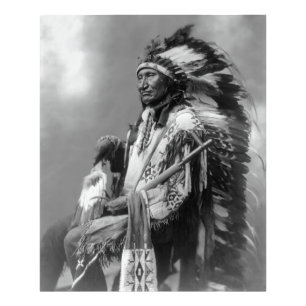 Oglala Sioux Chief Rocky Bear c. 1899 Fototryck