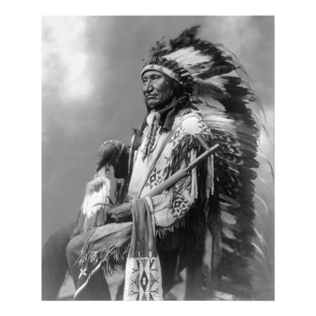 Oglala Sioux Chief Rocky Bear c. 1899 Fototryck (Framsidan)
