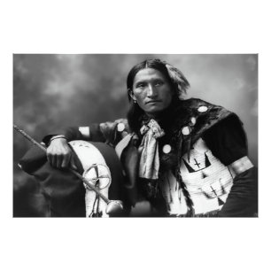 Oglala Sioux Warrior Eddie Plenty Hål c. 1899 Fototryck