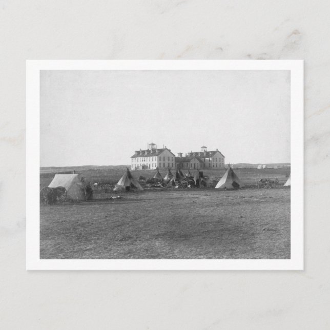 Oglala Tipi framför US School for Indians Vykort (Framsida)