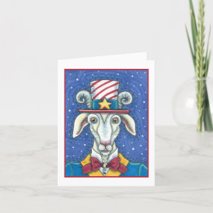 OGLD GOAT UNCLE SAM, FUNNY FARM PATRIOTIC BILLYGOA HELGKORT