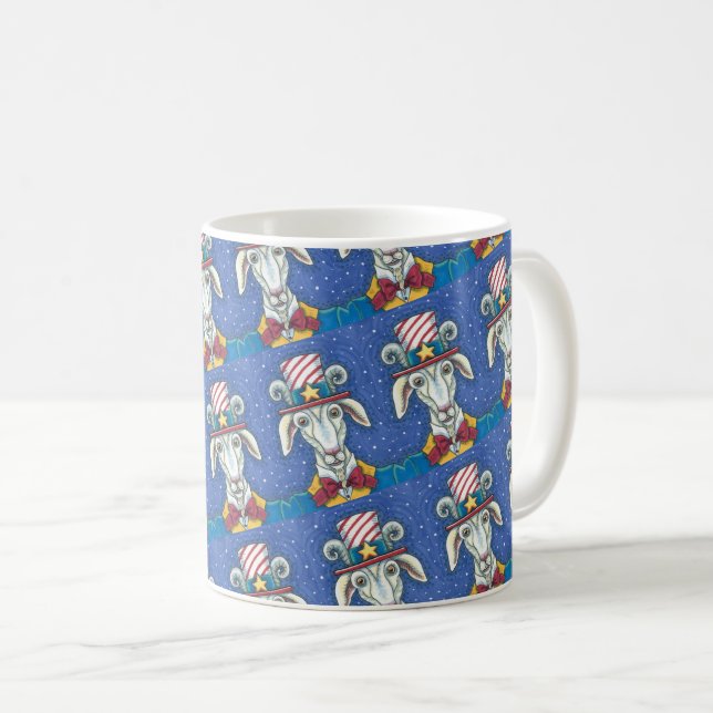 OGLD GOAT UNCLE SAM, FUNNY FARM PATRIOTIC BILLYGOA KAFFEMUGG (Framsida höger)