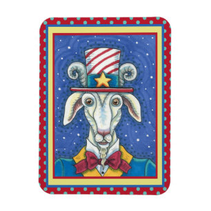 OGLD GOAT UNCLE SAM, FUNNY FARM PATRIOTIC BILLYGOA MAGNET