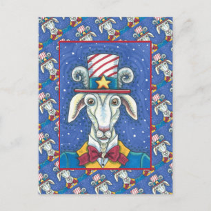 OGLD GOAT UNCLE SAM, FUNNY FARM PATRIOTIC BILLYGOA VYKORT