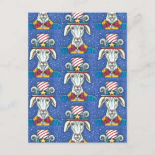 OGLD GOAT UNCLE SAM, FUNNY FARM PATRIOTIC BILLYGOA VYKORT