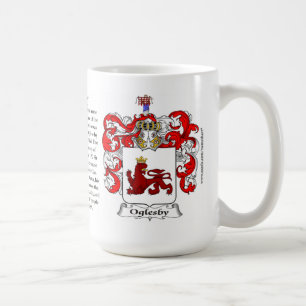 Oglesby, ursprung, det menande och vapenskölden kaffemugg