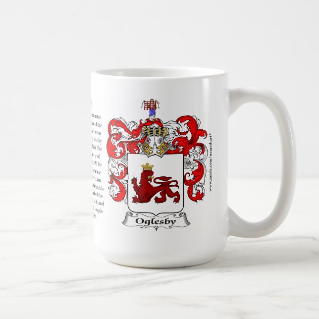 Oglesby, ursprung, det menande och vapenskölden kaffemugg (Höger)