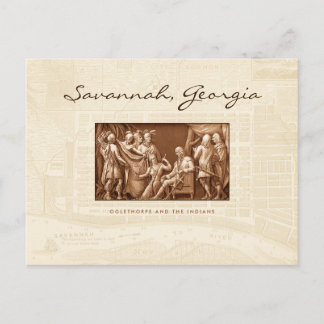 Oglethorpe och indianerna vykort