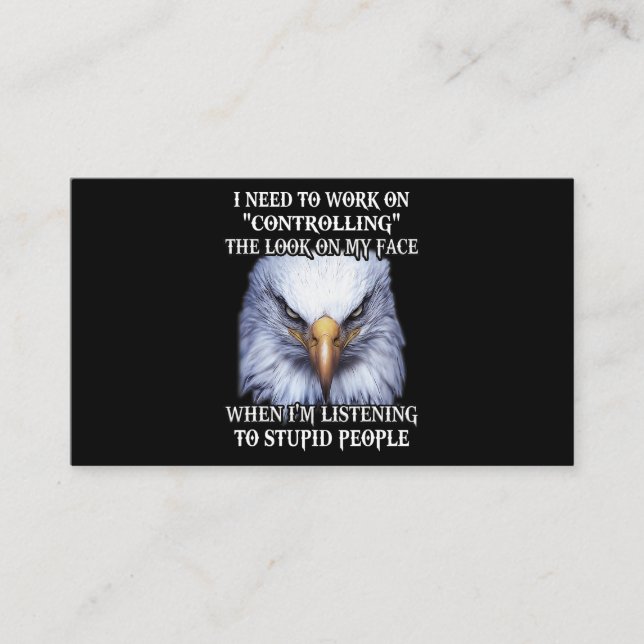 Ögon att jag måste arbeta med att kontrollera min  visitkort (Framsida)