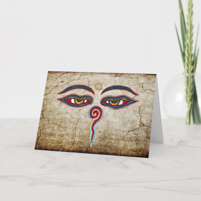 Ögon av Buddha/Augen der Weisheit Kort (Framsida)