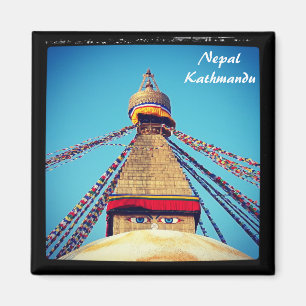 Ögon av Buddha, Stupa, Katmandu - Nepal Magnet