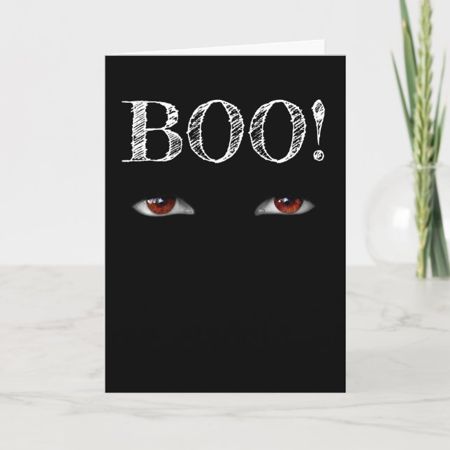 Ögon & "BOO" Halloween-kort Kort (Framsida)