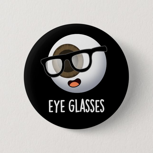 Ögon Glas Roliga Ögonbulle Puns Mörk Bakgrund Knapp (Framsida)