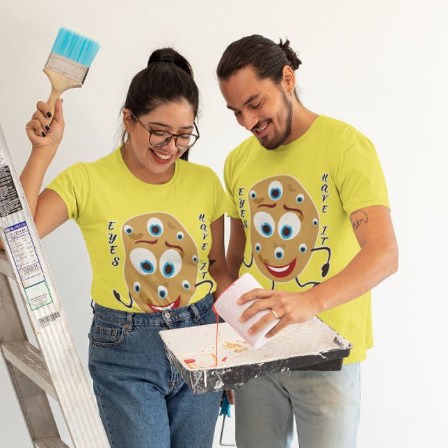 Ögon har den där funktionen Kawaii Potato Unisex T T Shirt (Eyes Have It Funny Kawaii Potato Unisex T-Shirt)