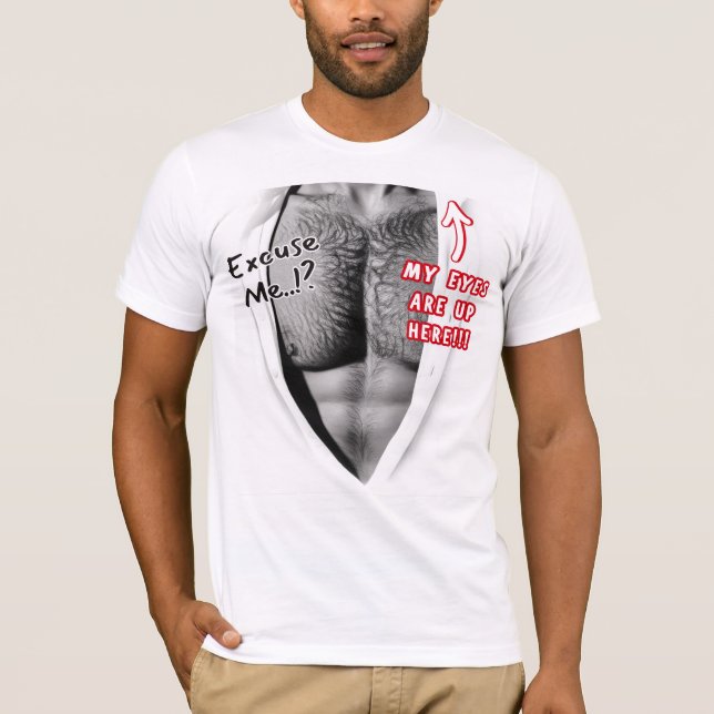 Ögon här, lustig vit t shirt (Framsida)